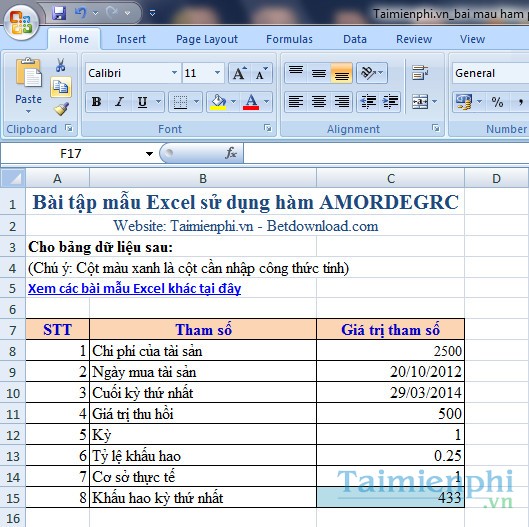 Bai mau ham AMORDEGRC