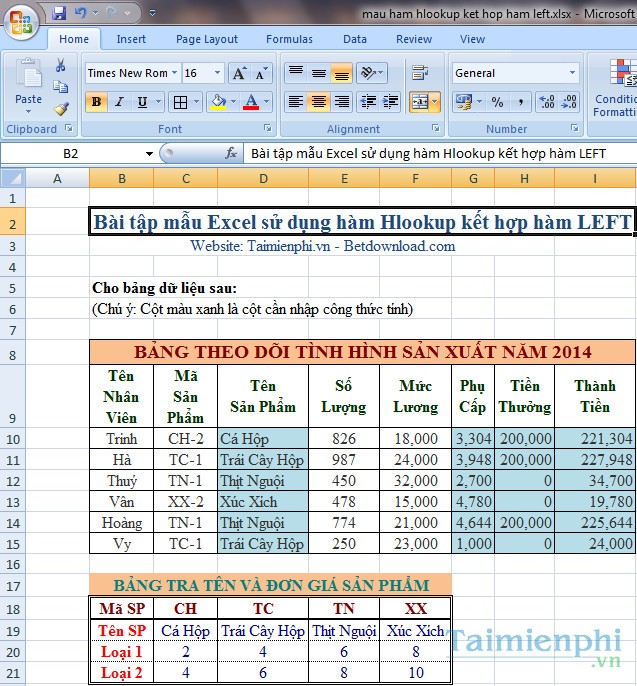ham hlookup ket hop ham left