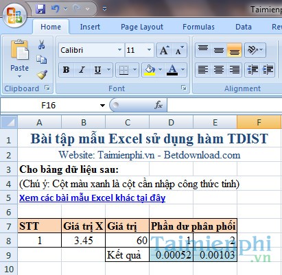 Bai mau ham TDIST
