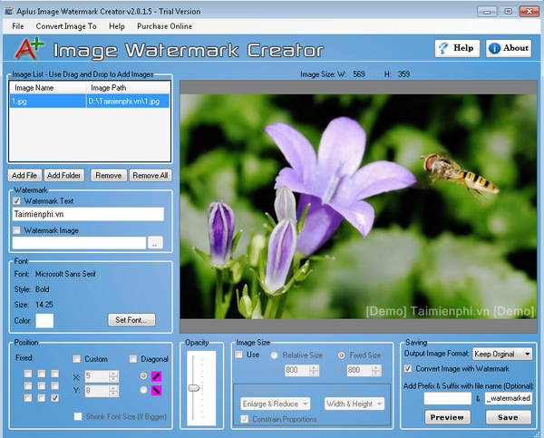 aplus image watermark creator