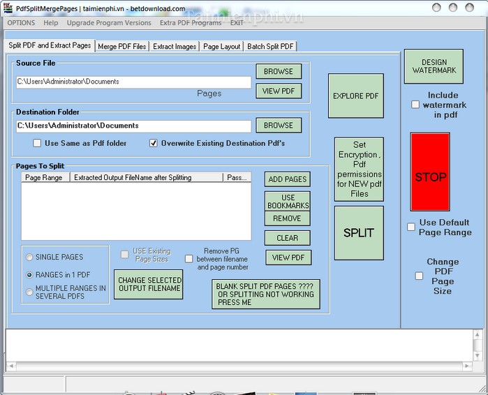 PDF Split Merge Pages