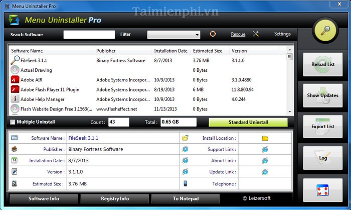 Menu Uninstaller Pro