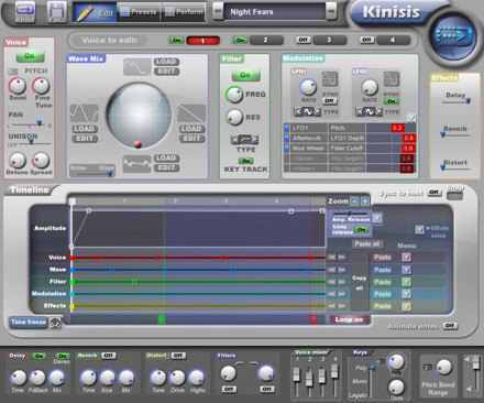 Kinisis timeline synthesizer for Mac