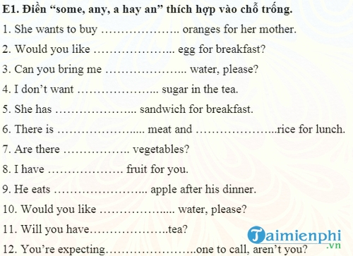 bai tap tieng anh tu chi dinh luong