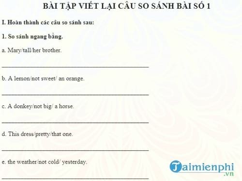 bai tap viet lai cau so sanh