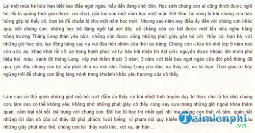 bai viet tri an thay co lop 12