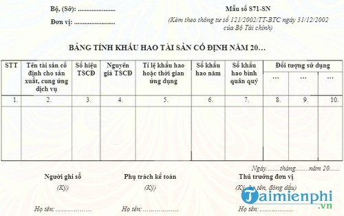 bang tinh khau hao tai san co dinh nam