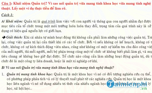 cau hoi va dap an mon quan tri hoc