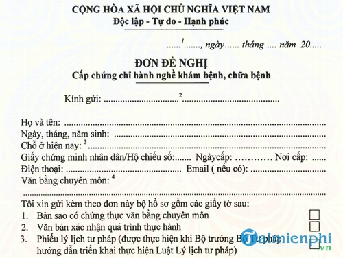 don de nghi cap chung chi hanh nghe kham benh chua benh
