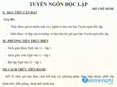 giao an bai tuyen ngon doc lap
