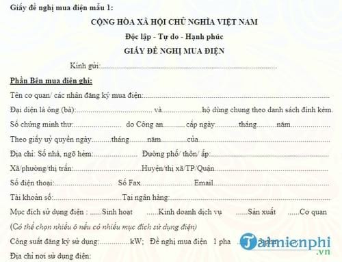 giay de nghi mua dien