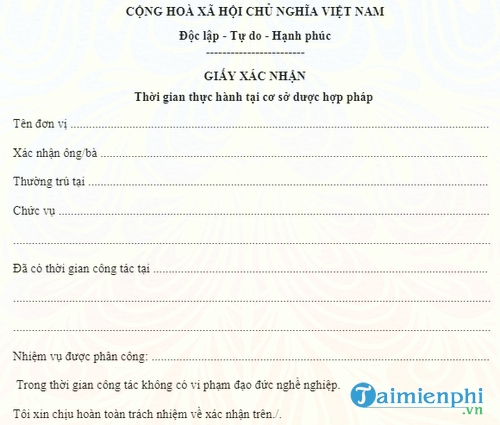 giay xac nhan thoi gian thuc hanh tai co so duoc hop phap