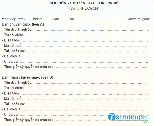 hop dong chuyen giao cong nghe