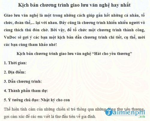 kich ban chuong trinh giao luu van nghe
