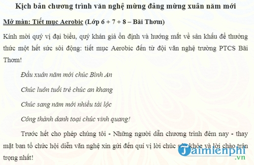 kich ban chuong trinh van nghe mung dang mung xuan nam moi