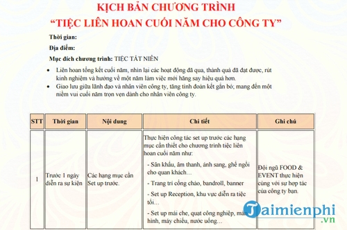 kich ban to chuc tiec lien hoan cuoi nam