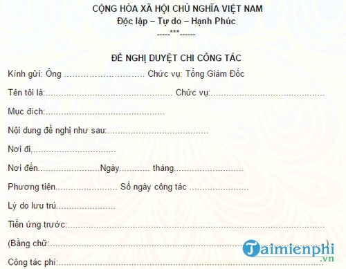 mau de nghi duyet chi cong tac