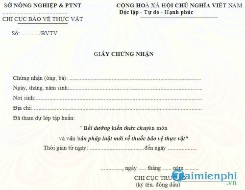 mau giay chung nhan tap huan