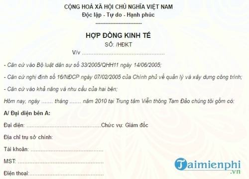 mau hop dong kinh te