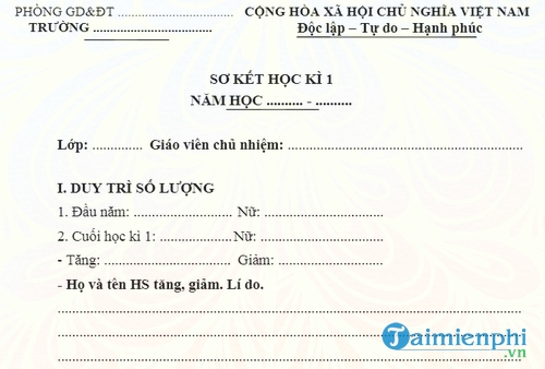 mau so ket lop cua giao vien chu nhiem