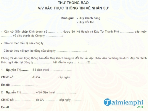 thu thong bao xac thuc thong tin nhan su