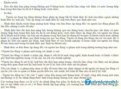 thu tuc xu ly ky luat nguoi lao dong