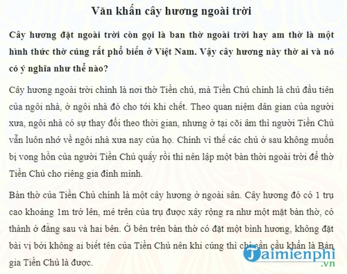 van khan cay huong ngoai troi