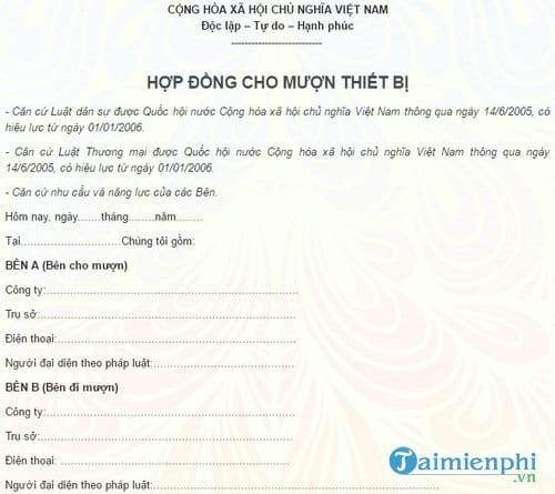 mau hop dong cho muon thiet bi