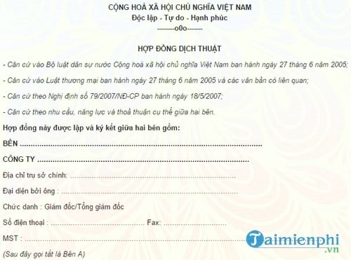 mau hop dong dich thuat bien dich tai lieu