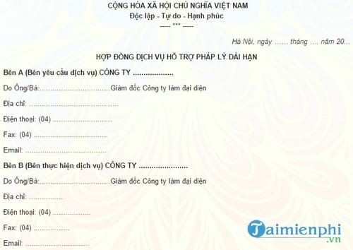 mau hop dong dich vu ho tro phap ly dai han