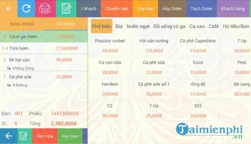 phan mem quan ly quan cafe posapp