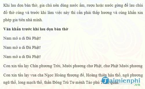 van khan truoc khi lau don ban tho