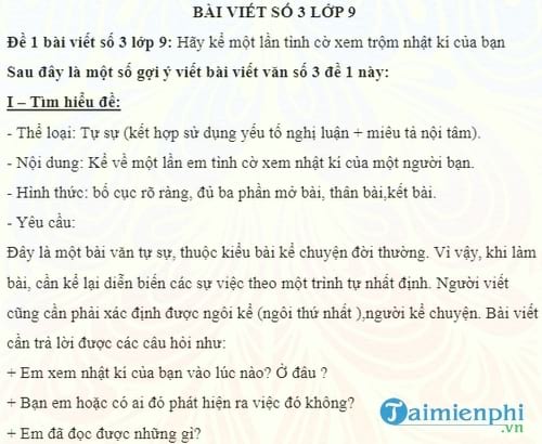 bai van mau hay ke mot lan tinh co xem trom nhat ki cua ban