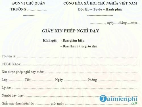 mau giay xin phep nghi day