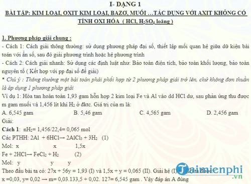 phan loai bai tap hoa hoc theo tung dang