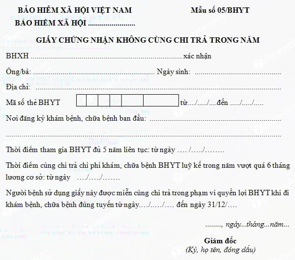 mau giay chung nhan khong cung chi tra trong nam