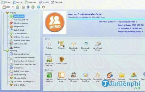 phan mem ke toan thu chi rosy