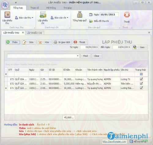 phan mem ke toan thu chi vtexcash