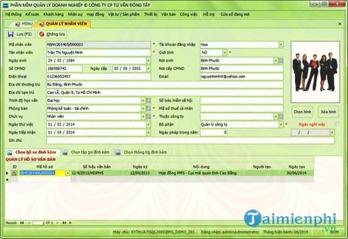 phan mem quan ly nhan su hms dong tay