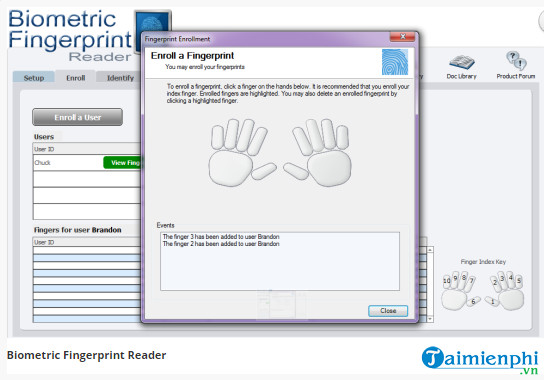 biometric fingerprint reader