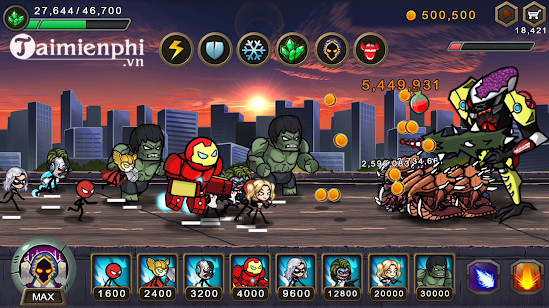 hero wars super stickman defense cho android