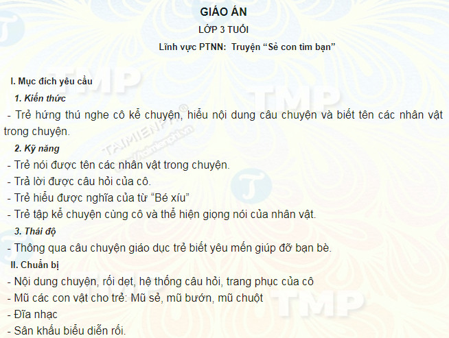 giao an truyen se con tim ban