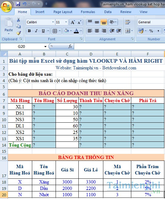 ham vlookup ket hop ham right
