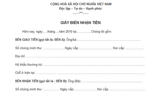 download giay bien nhan tien