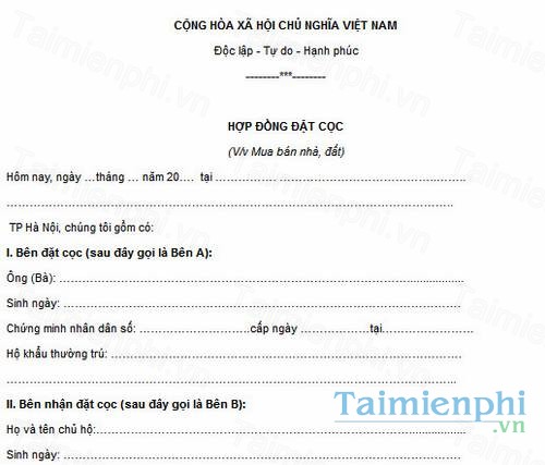 download hop dong dat coc mua ban nha dat