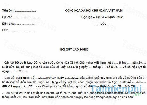 download mau noi quy cong ty