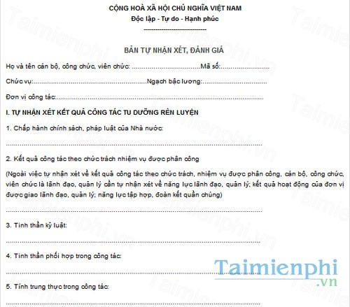 download ban tu nhan xet danh gia can bo vien chuc