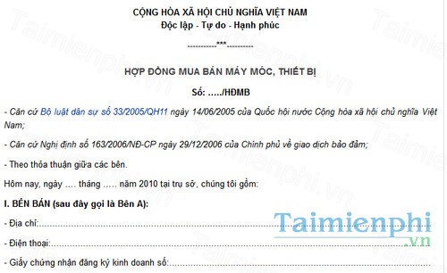 download hop dong mua ban may moc thiet bi