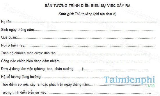 download mau ban tuong trinh su viec