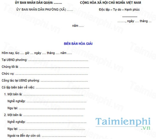 download mau bien ban hoa giai